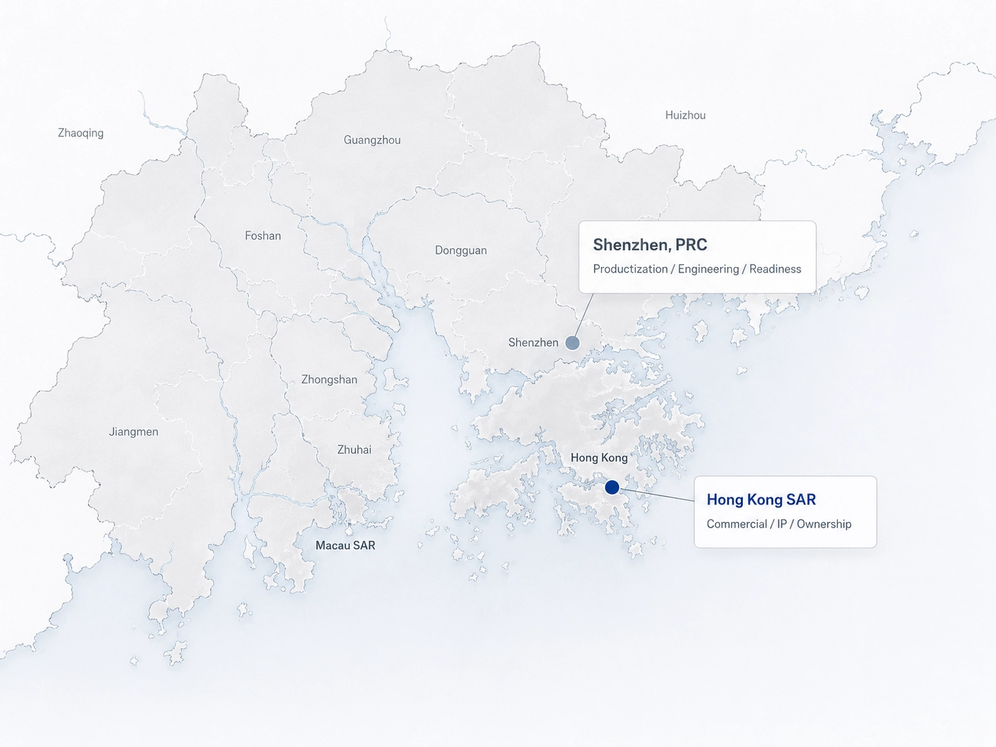 BaysonTech Hong Kong and Shenzhen operating model map