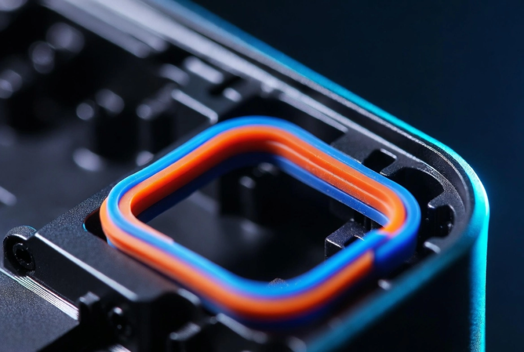 Custom elastomeric gasket sealing structure for high-density IoT hardware