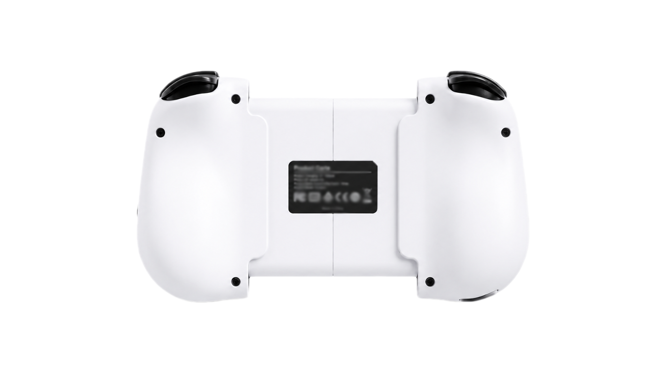 Back profile view of telescopic mobile gaming controller enclosure